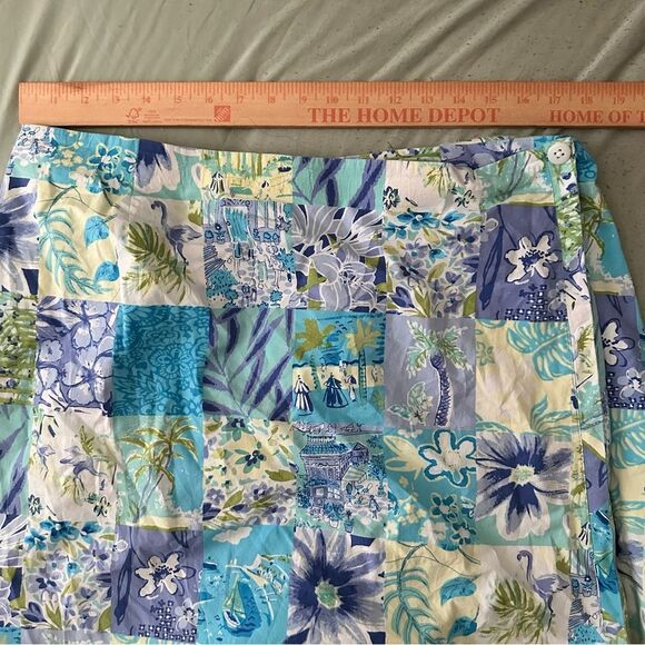 ELCC Vintage Floral Patchwork Skort - Blue and Green 1X - Picture 7 of 8